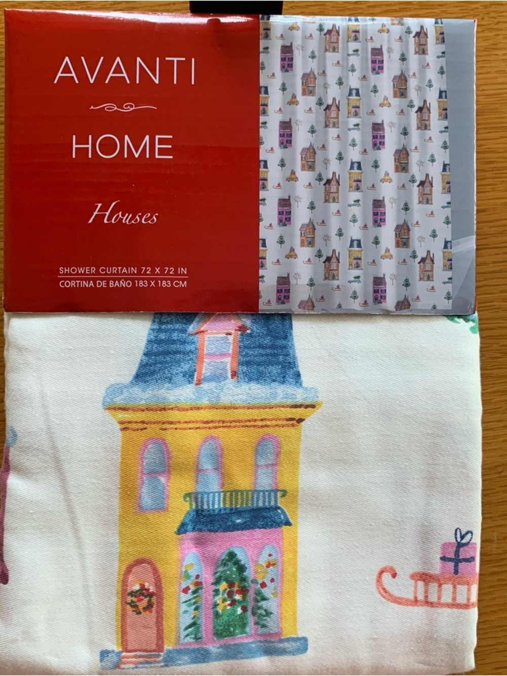 Holiday Retro Houses Shower Curtain